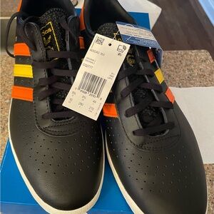 Adidas Moskva 350 Men's Black Sneakers with Orange and Yellow Accents